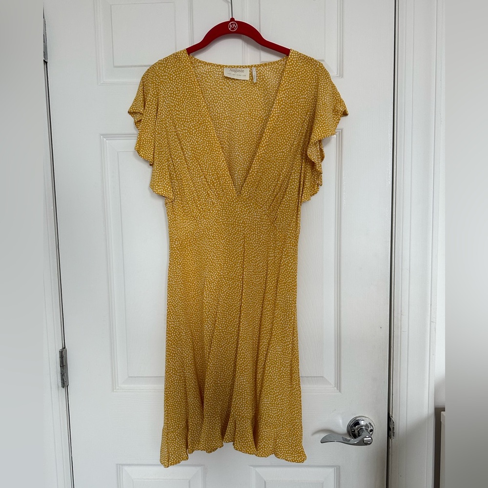 Auguste The Label Yellow/White Dot Mini Dress - US Size 4